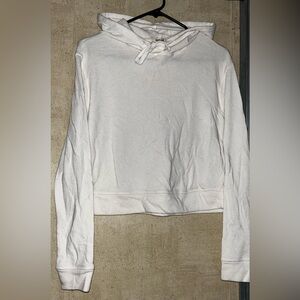 Garage White Long Sleeve Crop Hoodie